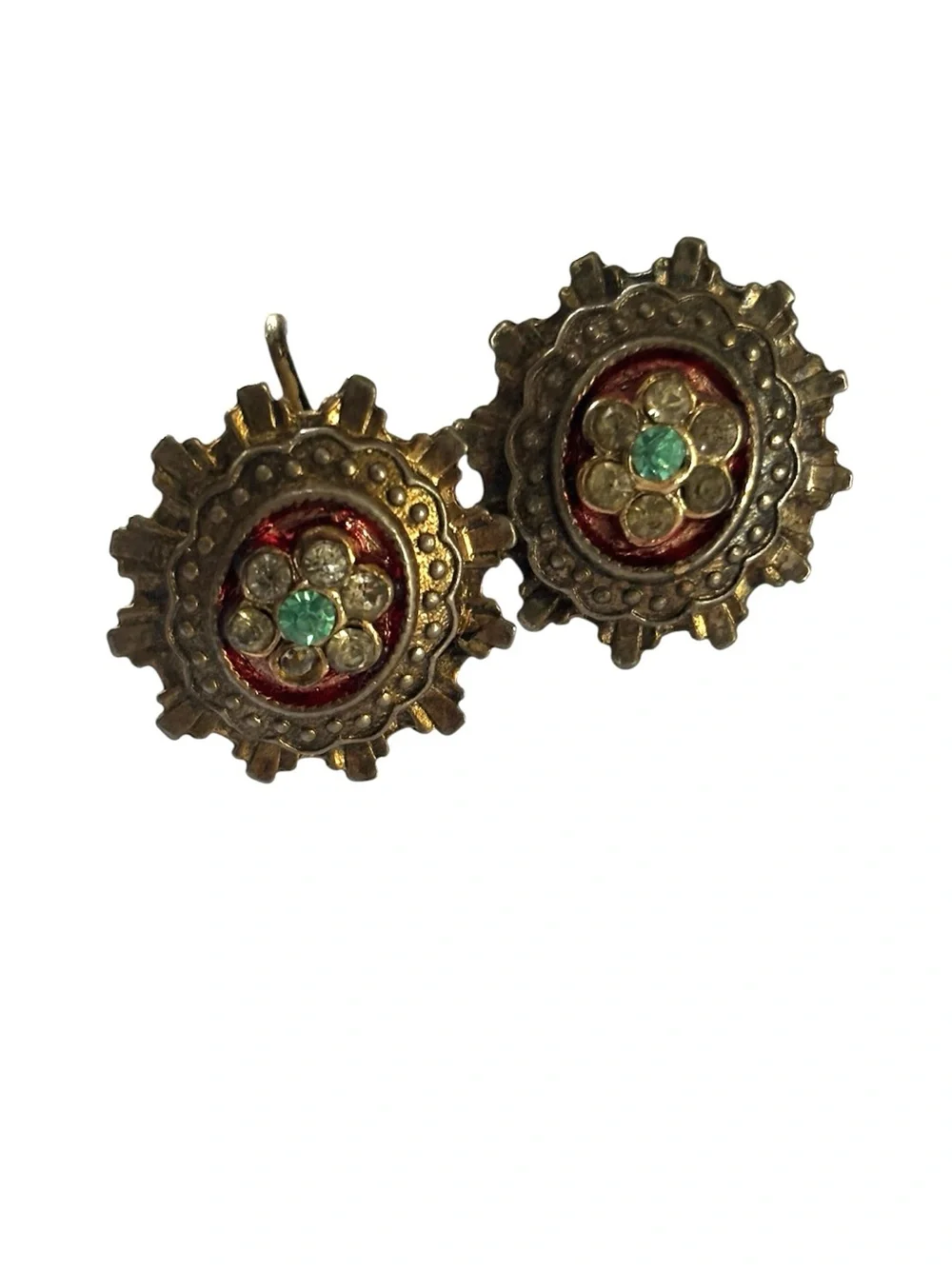 Gorgeous Vintage Earrings Silver with Gemstones and Incredible Intricacy